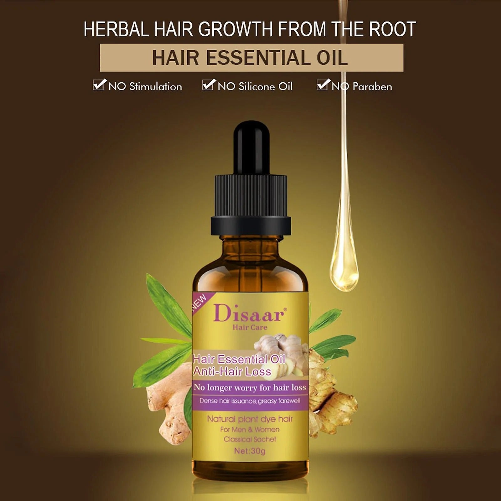 Disaar Hair Essential Oil Anti-Hair Loss - 30g Disaar