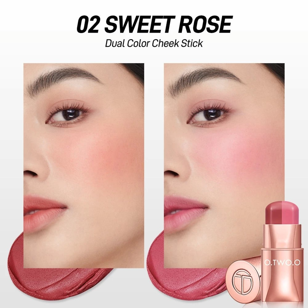 O.TWO.O Two-Color Blush Stick Rose #2 Glo Arabia