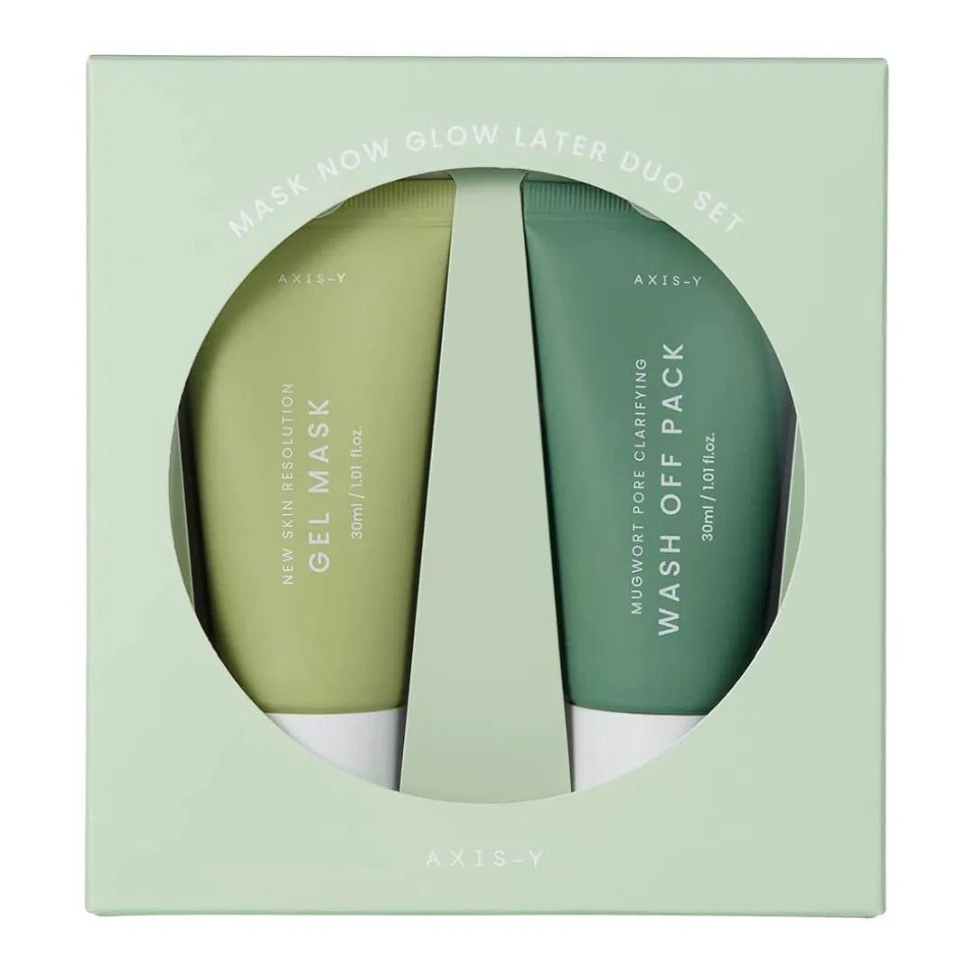 Axis-Y Mask Now Glow Later Duo Set (Gel Mask & Wash Off Pack) AXIS-Y