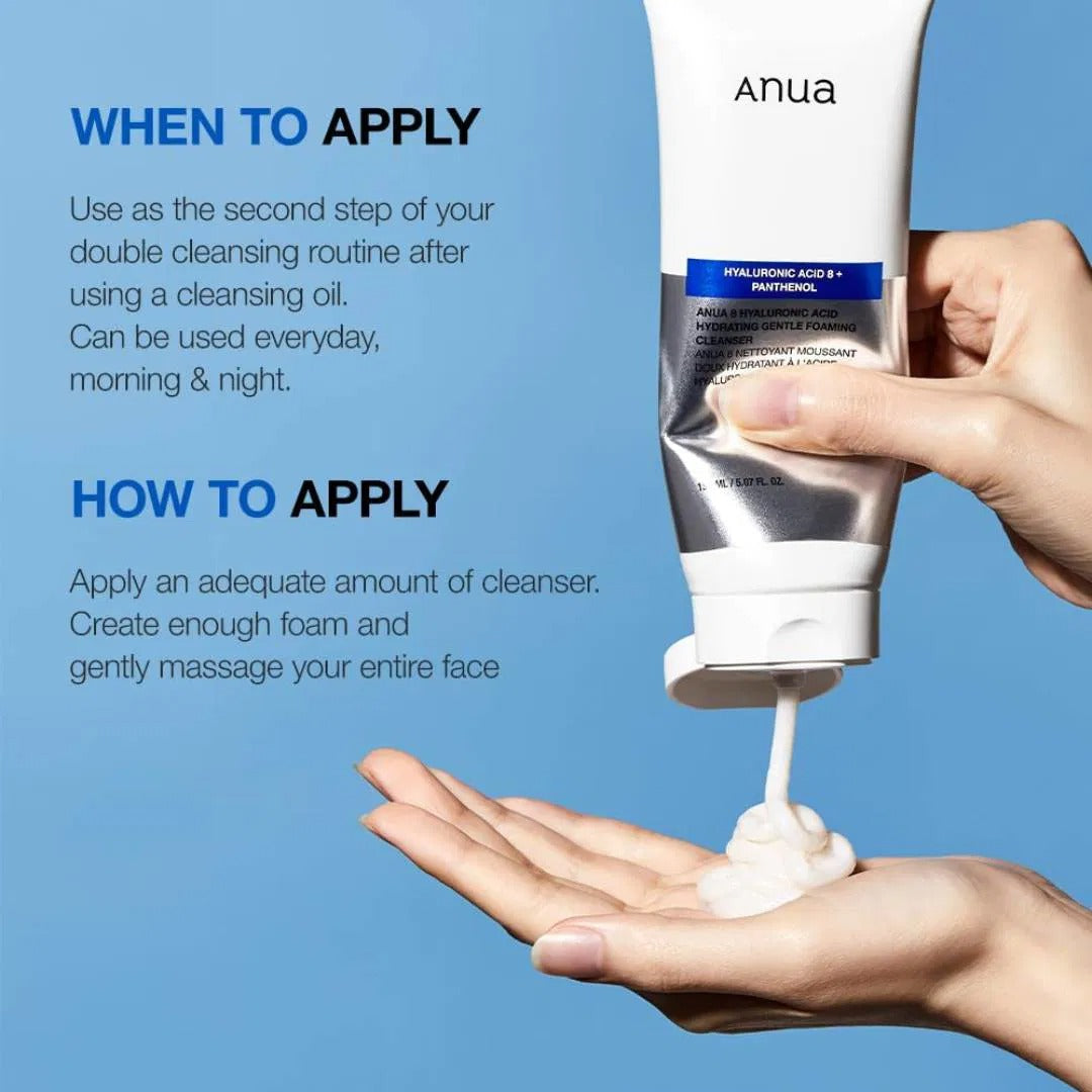 Anua 8 Hyaluronic Acid Hydrating Gentle Foaming Cleanser - 150ml Anua