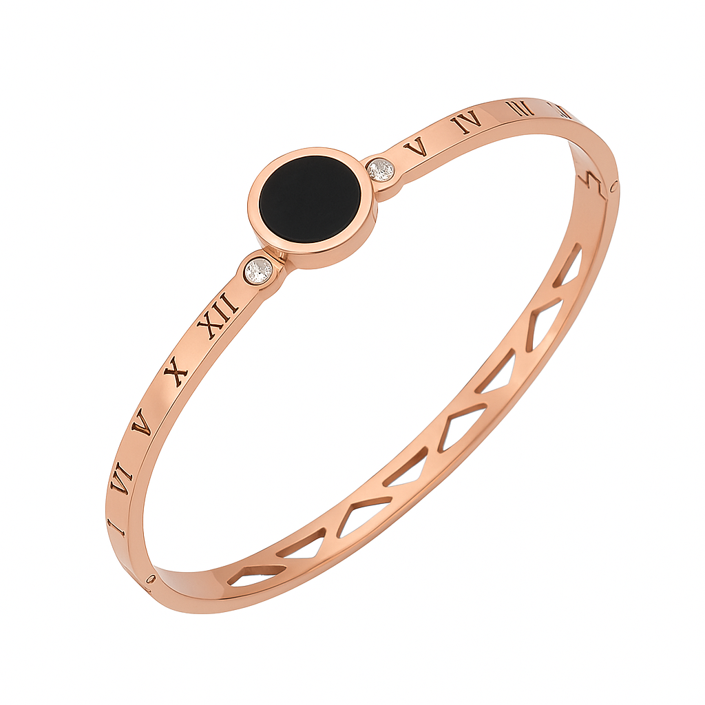 Roman Numeral Shell Double Zircon Bracelet Double