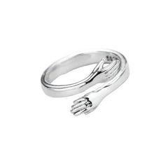 Silver Love Hug Ring Silver