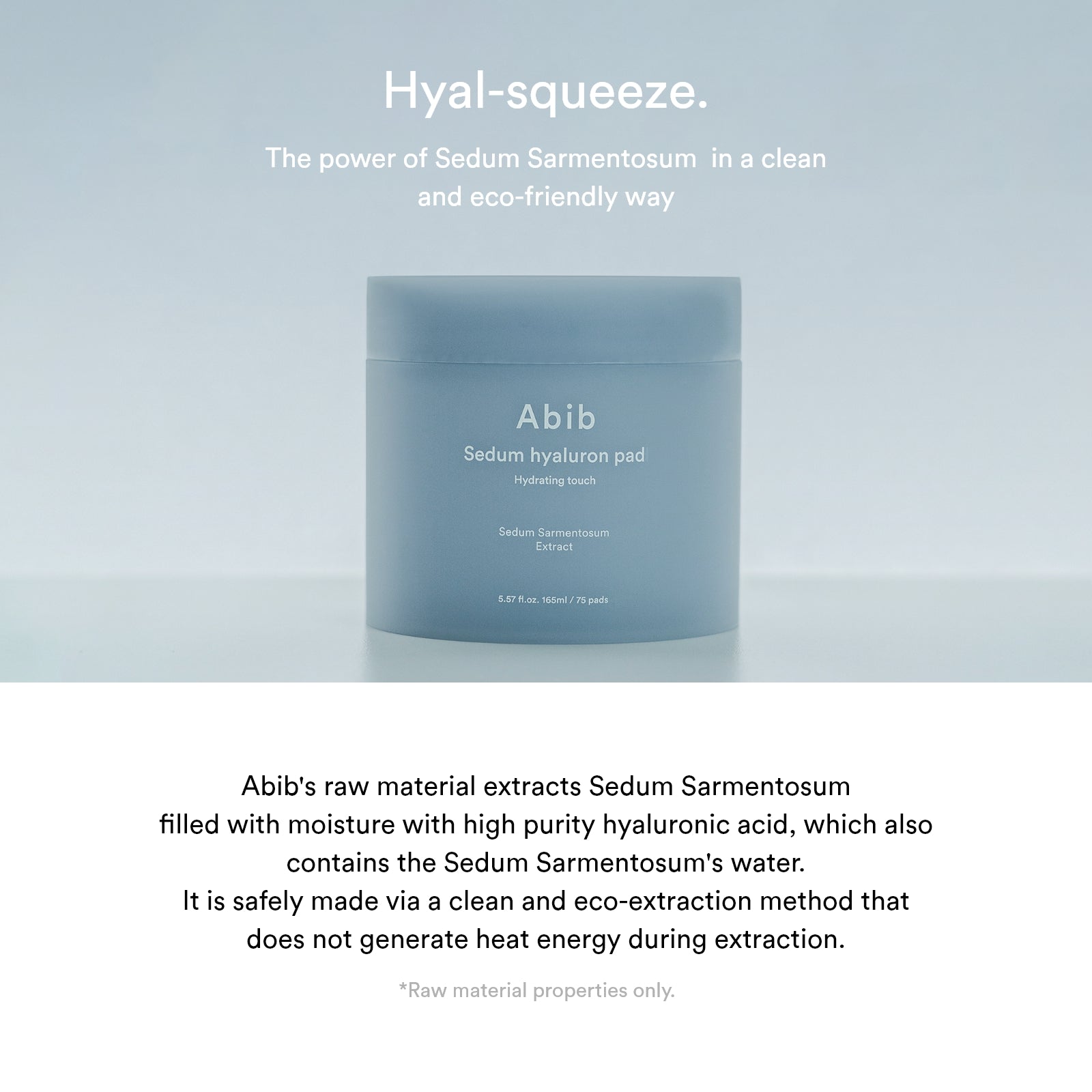 Abib Sedum Hyaluron Pad Hydrating Touch – 165ml / 75 Pads Abib