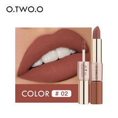O.TWO.O 2 in 1 Matte Liquid Lipstick 12 Colors High Pigmented Long Lasting Lipstick Shade 2 O.TWO.O