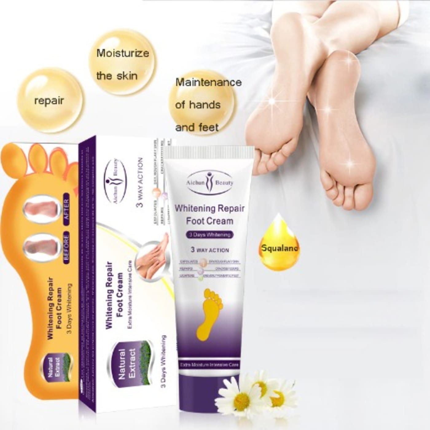 Aichun Beauty Whitening Repair Foot Cream - 100ml Aichun Beauty