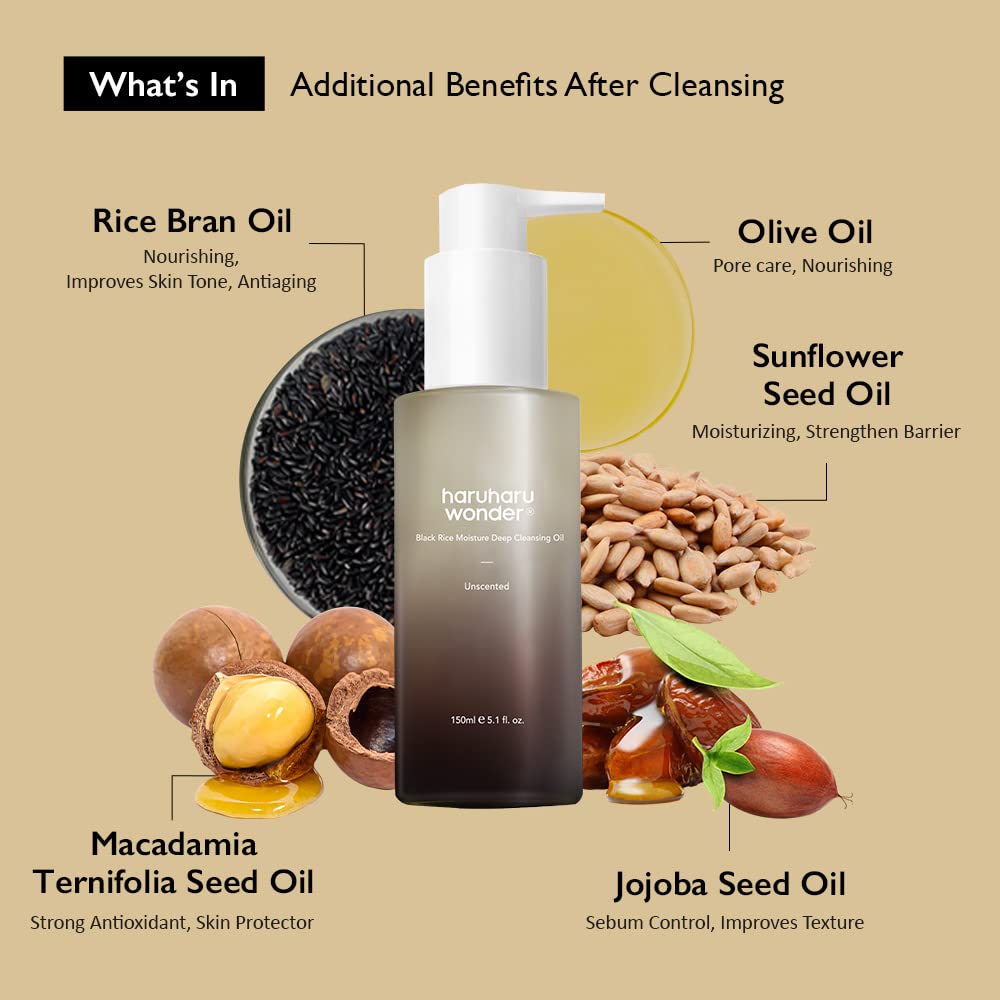 Haruharu Wonder Black Rice Moisture Deep Cleansing Oil 150ml (Unscented) Haruharu