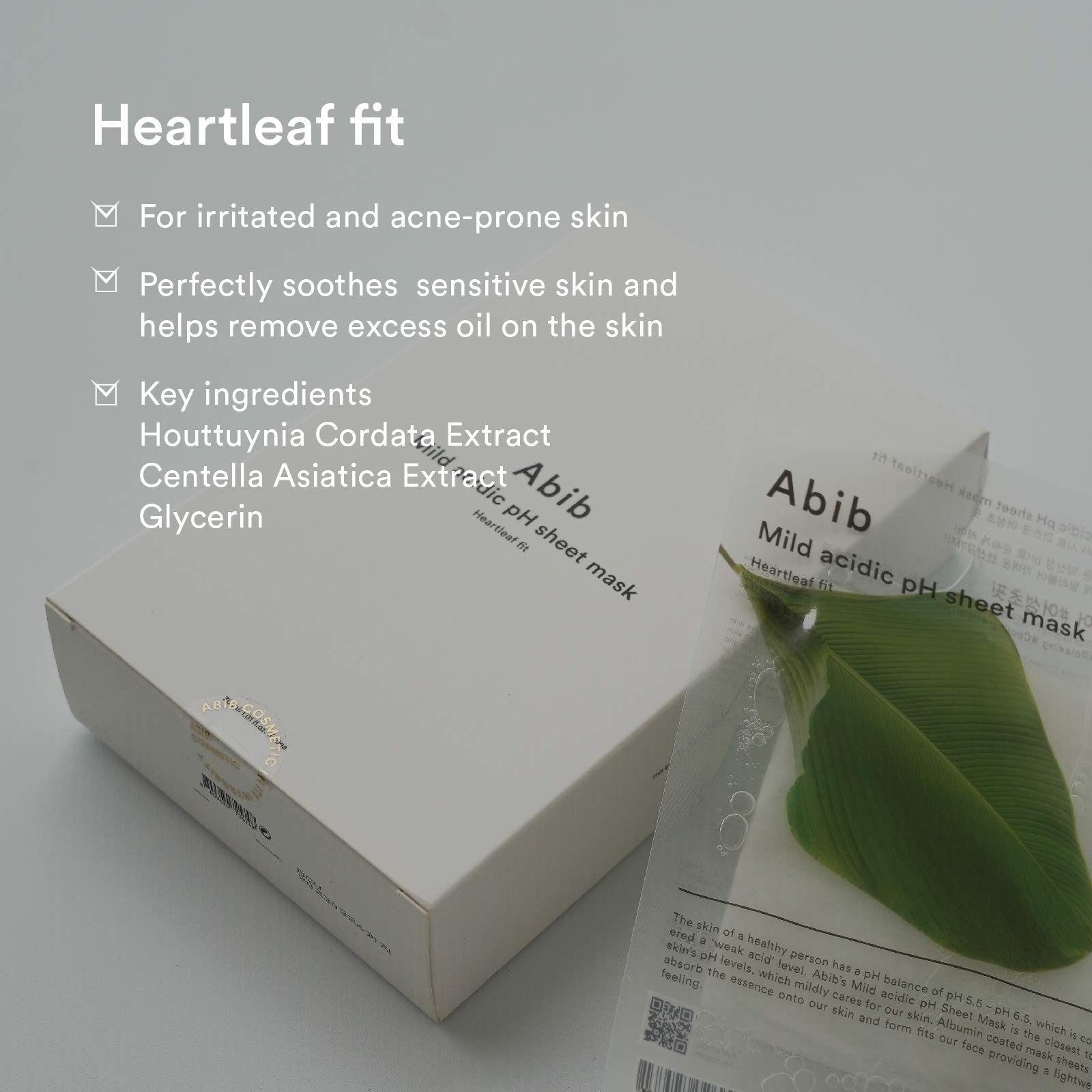 ABIB Mild Acidic pH Sheet Mask_HEARTLEAF FIT Abib