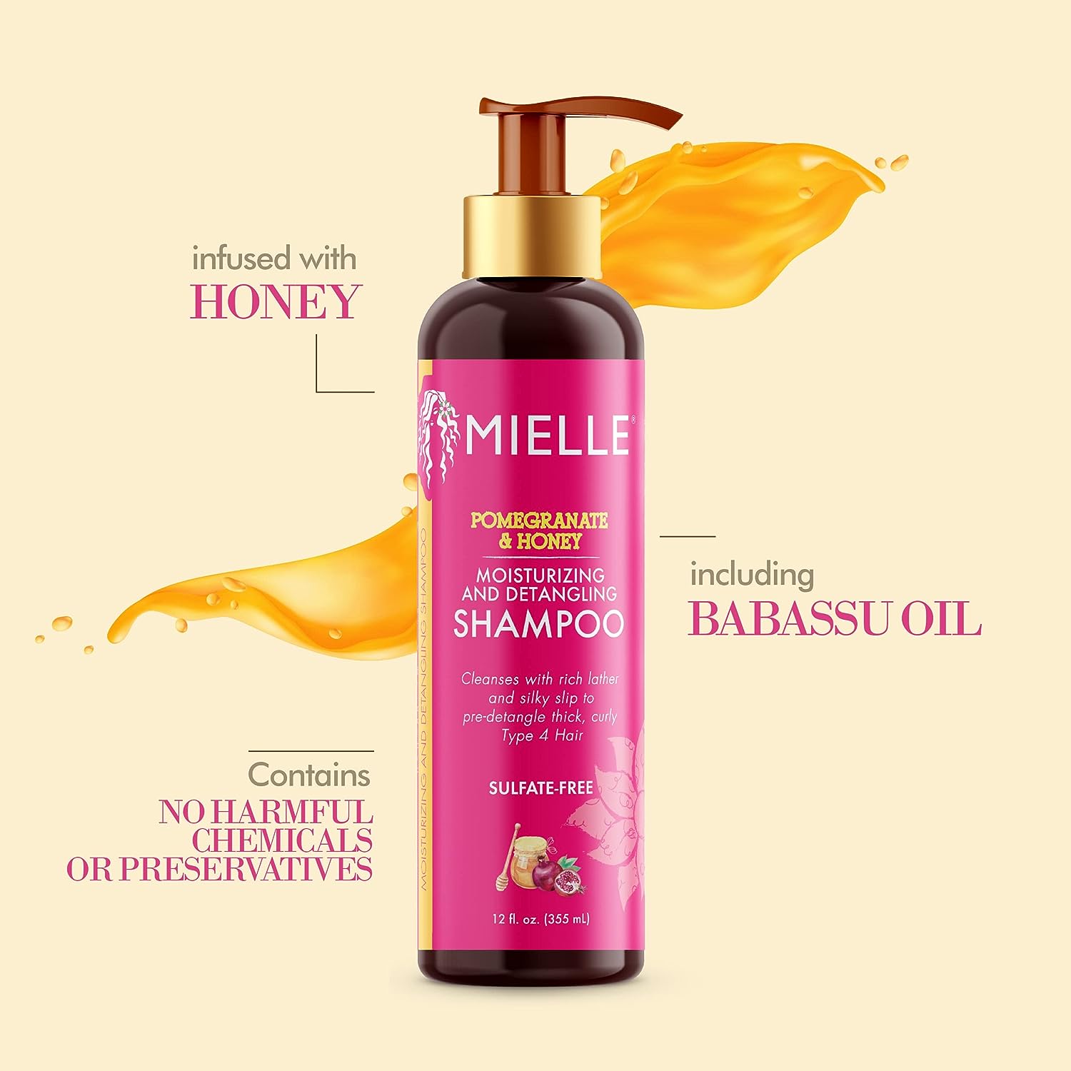 Mielle Pomegranate & Honey Moisturizing And Detangling Shampoo - 355ml MIELLE