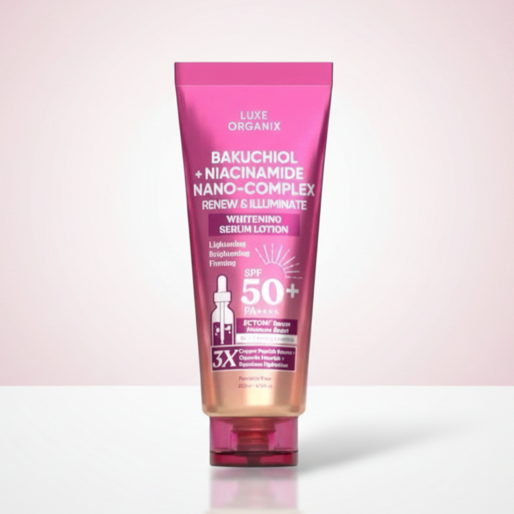 Luxe Organix Bakuchiol + NIA Nano White Lotion – 200ml Glo Arabia