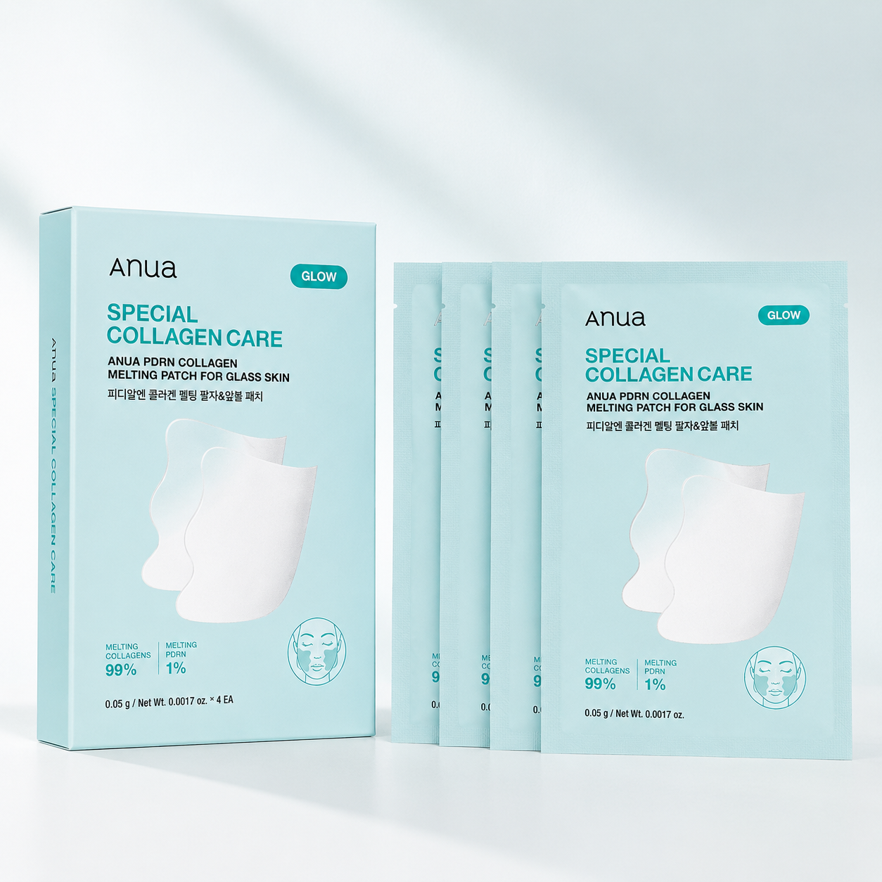 Anua PDRN Special Collagen Melting Patch for Glass Skin 4pcs – Intensive Hydrating Patch Set Anua