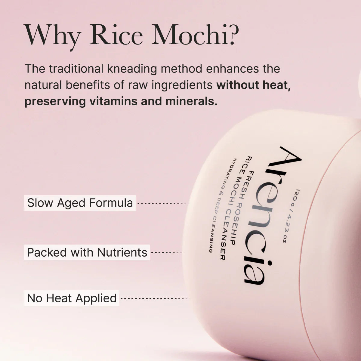 Arencia Fresh Rosehip Rice Mochi Cleanser – 120g ARENCIA