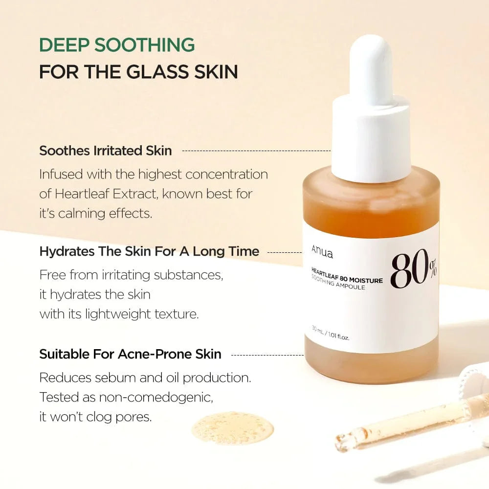 Anua Heartleaf 80 Moisture Soothing Ampoule 80% - 30ml Anua