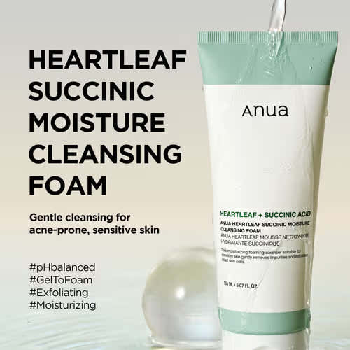 Anua Heartleaf Succinic Moisture Cleansing Foam – 150ml Anua