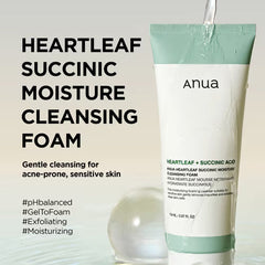 Anua Heartleaf Succinic Moisture Cleansing Foam – 150ml Anua