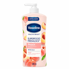 Vaseline Healthy Bright Superfood Fresh Lock Peach 500 ml - Brightening Moisturizing Body Lotion with Peach Vaseline