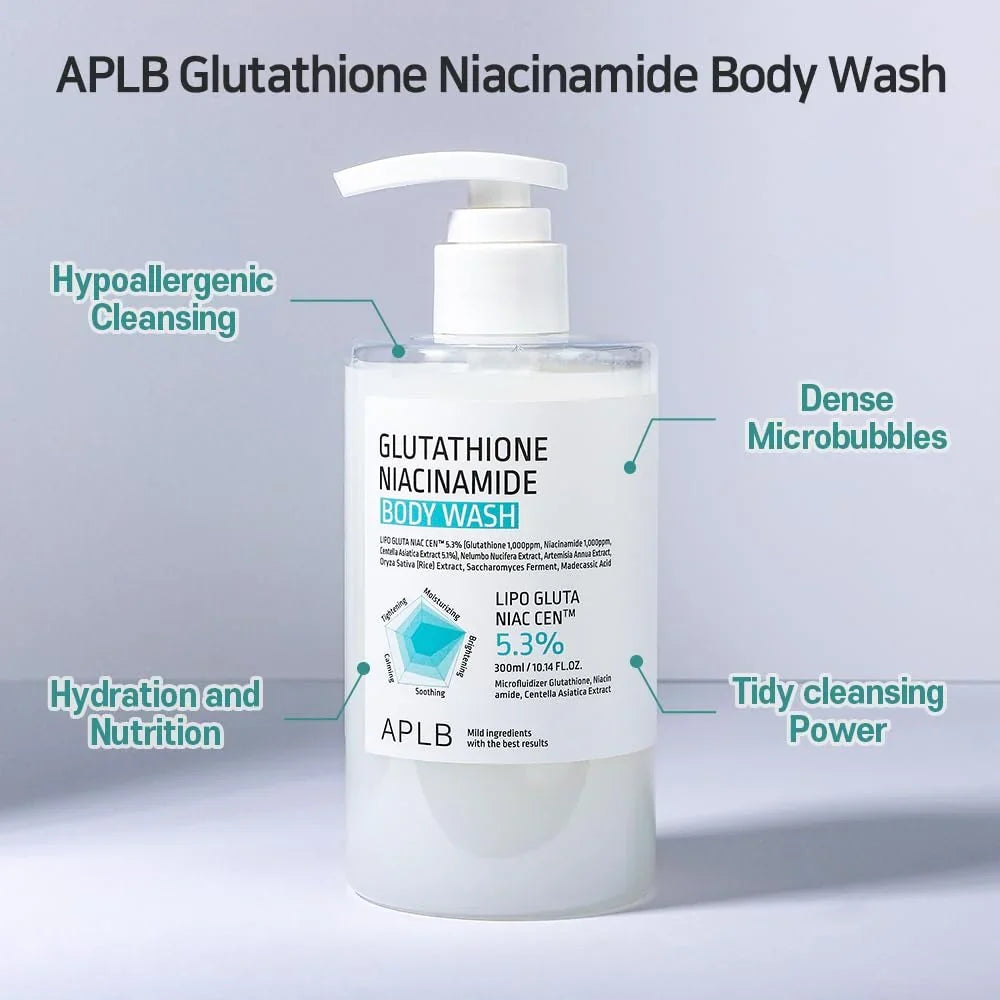 APLB Glutathione Niacinamide Body Wash – 300ml APLB
