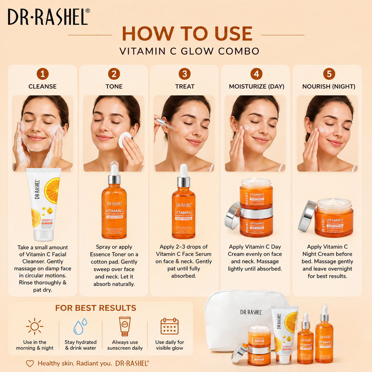 Dr.Rashel Vitamin C Skin Care Set - 5Pcs DR.RASHEL