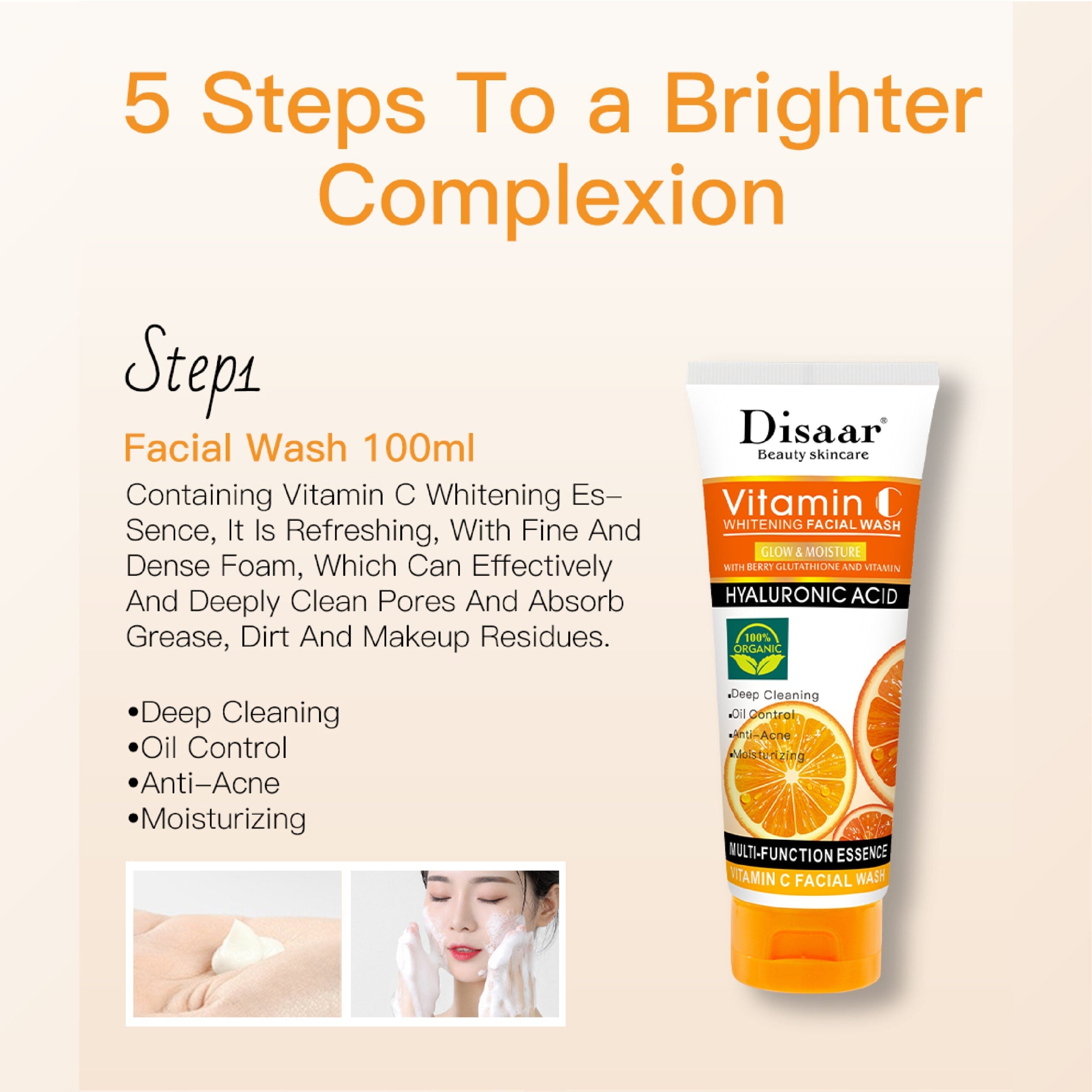 Disaar Vitamin C Facial Skin Care Series 5Pcs Set Disaar