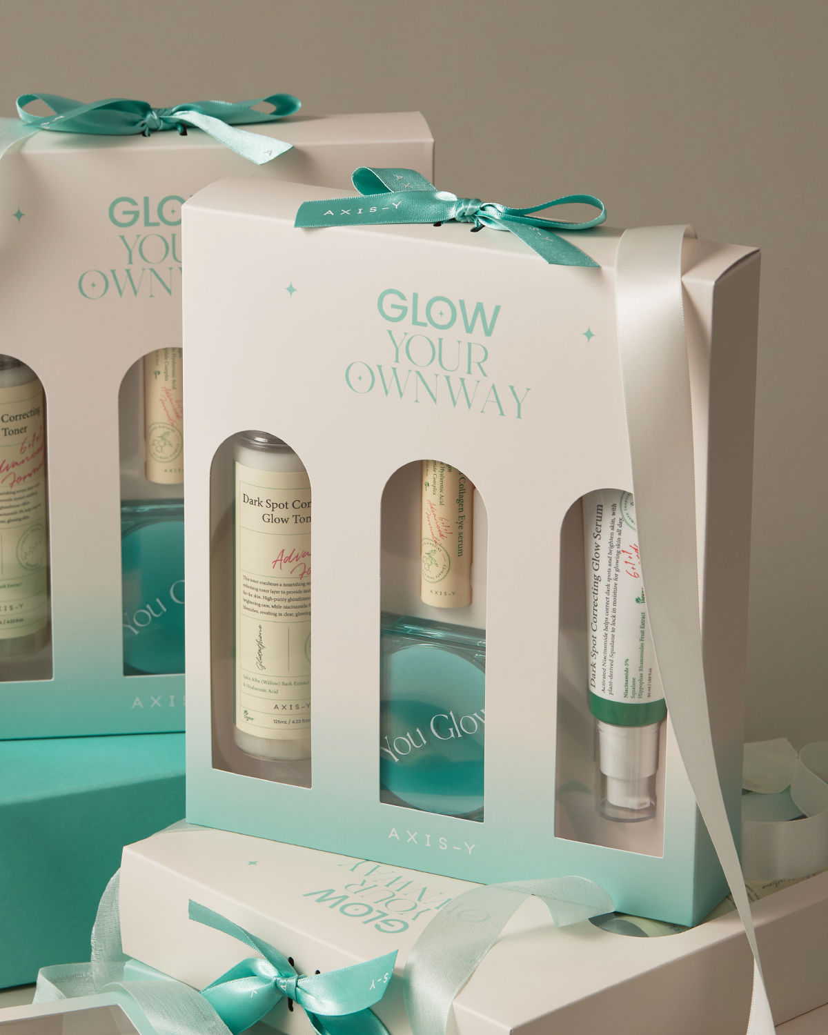 Axis-Y Glow Your Ownway Set (Toner, Eye Serum, Glow Serum & Compact Mirror) AXIS-Y