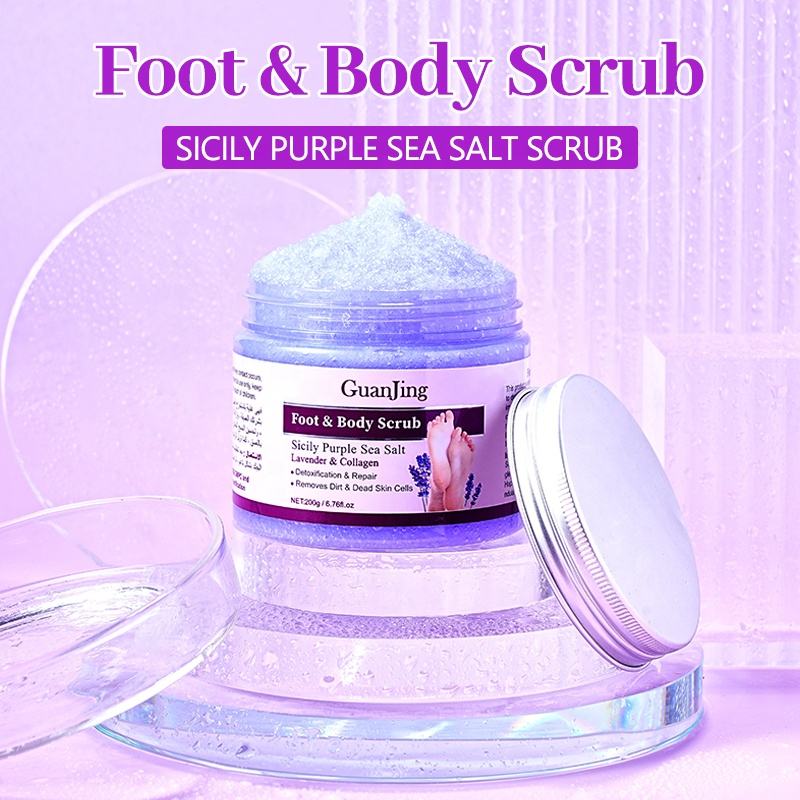 Guanjing Foot & Body Scrub Lavender & Collagen - 200g GuanJing
