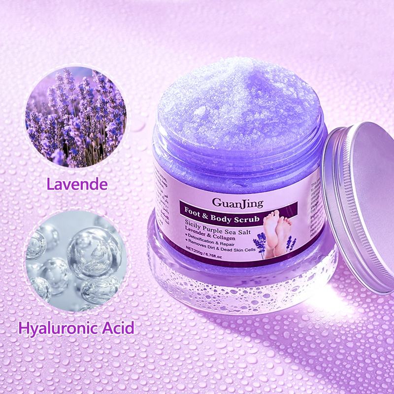 Guanjing Foot & Body Scrub Lavender & Collagen - 200g GuanJing