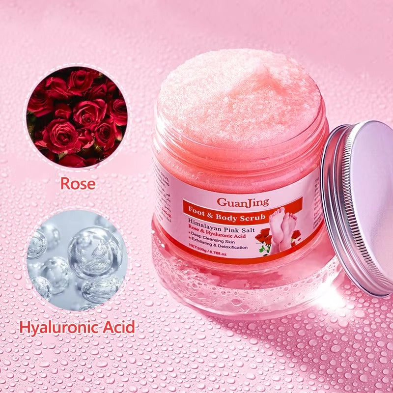 Guanjing Foot & Body Scrub Rose & Hyaluronic Acid - 200g GuanJing