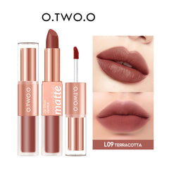 O.TWO.O 2 in 1 Lipstick Double Head Lipstick and Lip Mud - 6.5g L09 (TERRACOTTA) O.TWO.O