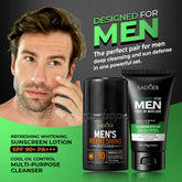 Men’s Summer Skincare Duo by Sadoer – SPF 90 Sunscreen + Oil Control Face Cleanser Sadoer