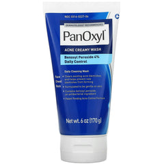 PanOxyl, Acne Creamy Wash, Benzoyl Peroxide 4% Daily Control, 6 Oz (170 G) PanOxyl