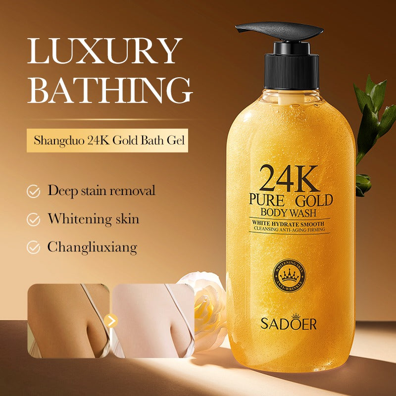 SADOER 24K Pure Gold Body Wash White Hydrate Smooth Cleansing Anti-Aging Firming - 500ml Sadoer