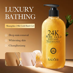SADOER 24K Pure Gold Body Wash White Hydrate Smooth Cleansing Anti-Aging Firming - 500ml Sadoer