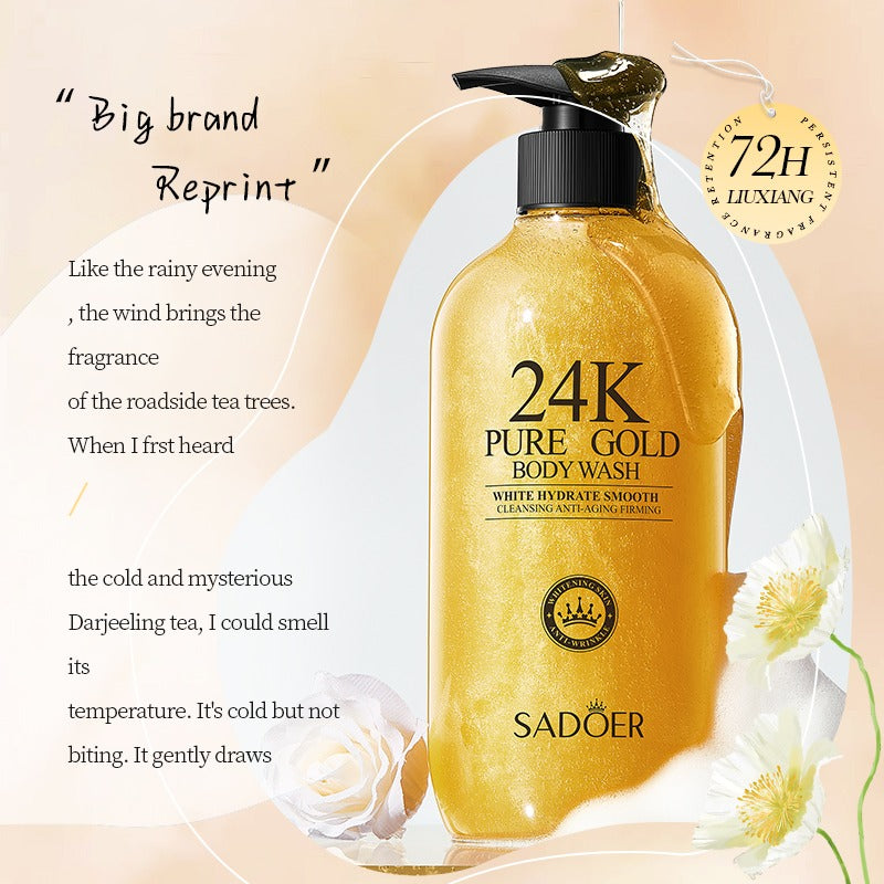 SADOER 24K Pure Gold Body Wash White Hydrate Smooth Cleansing Anti-Aging Firming - 500ml Sadoer