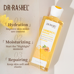 Dr.Rashel Face & Body Turmeric Oil Kojic Acid SPF50+ Super Whitening Brightening and Fade Spots Glo Arabia