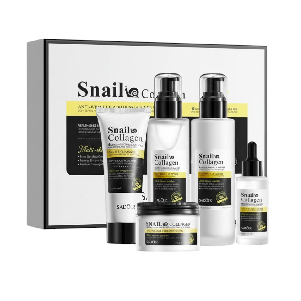 SADOER Snail Collagen Skincare Set - Anti-Wrinkle & Firming 5-Piece Kit Sadoer
