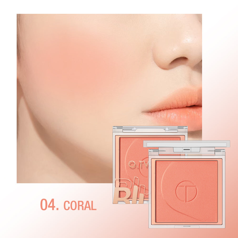 O.TWO.O High Pigment 6 Natrual Color Blush Pallete Pink Blush Powder - 5g 04 (CORAL) O.TWO.O