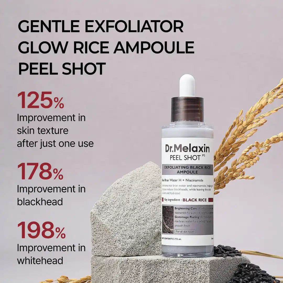 Dr.Melaxin Peel Shot Exfoliating Black Rice Ampoule - 80ml Dr. Melaxin