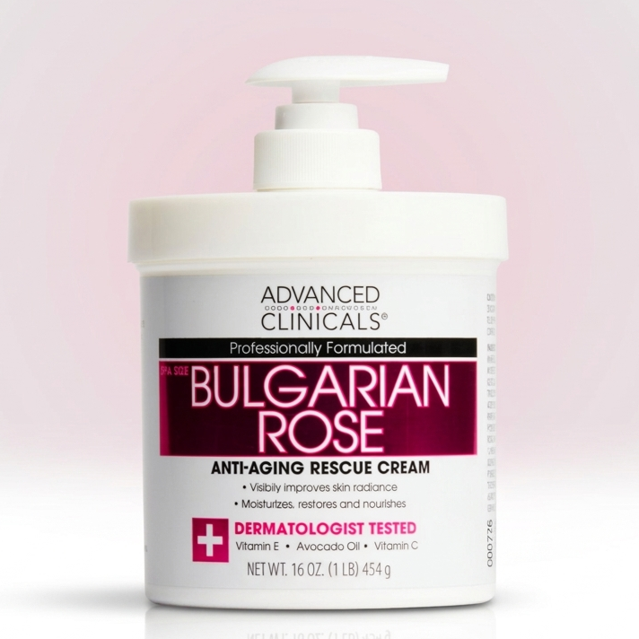Advanced Clinicals Bulgarian Rose Anti-Aging Rescue Cream 454g ADVANCED CLINICALS