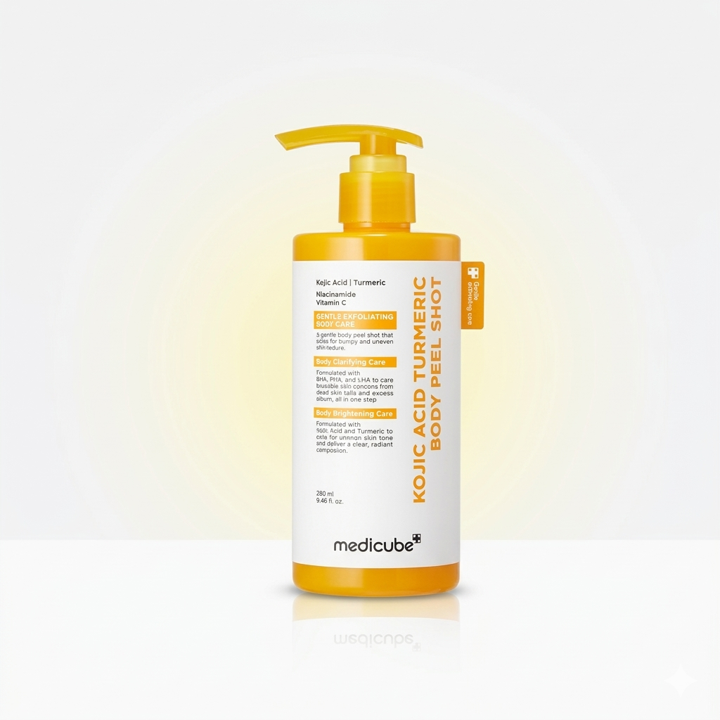 Medicube Kojic Acid Turmeric Body Peel Shot 280 Ml - Brightening Body Exfoliating Treatment For Dark Spots And Uneven Skin Medicube