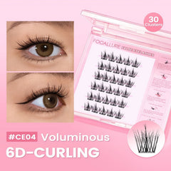 Focallure False Eyelash Natural Look Lightweight Reusable Soft Lashes Easy Application Comfortable Wear #CE04 6D-Curling Glo Arabia