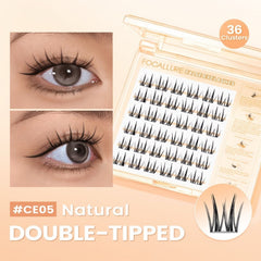 Focallure False Eyelash Natural Look Lightweight Reusable Soft Lashes Easy Application Comfortable Wear #CE05 Double-Tipped Glo Arabia