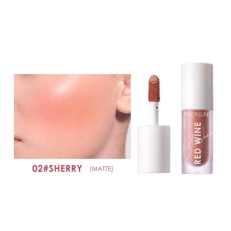 Focallure Hangover Red Wine Blusher Natural Flush Long Lasting Powder Blush Smooth Blendable Makeup #02 Sherry Glo Arabia