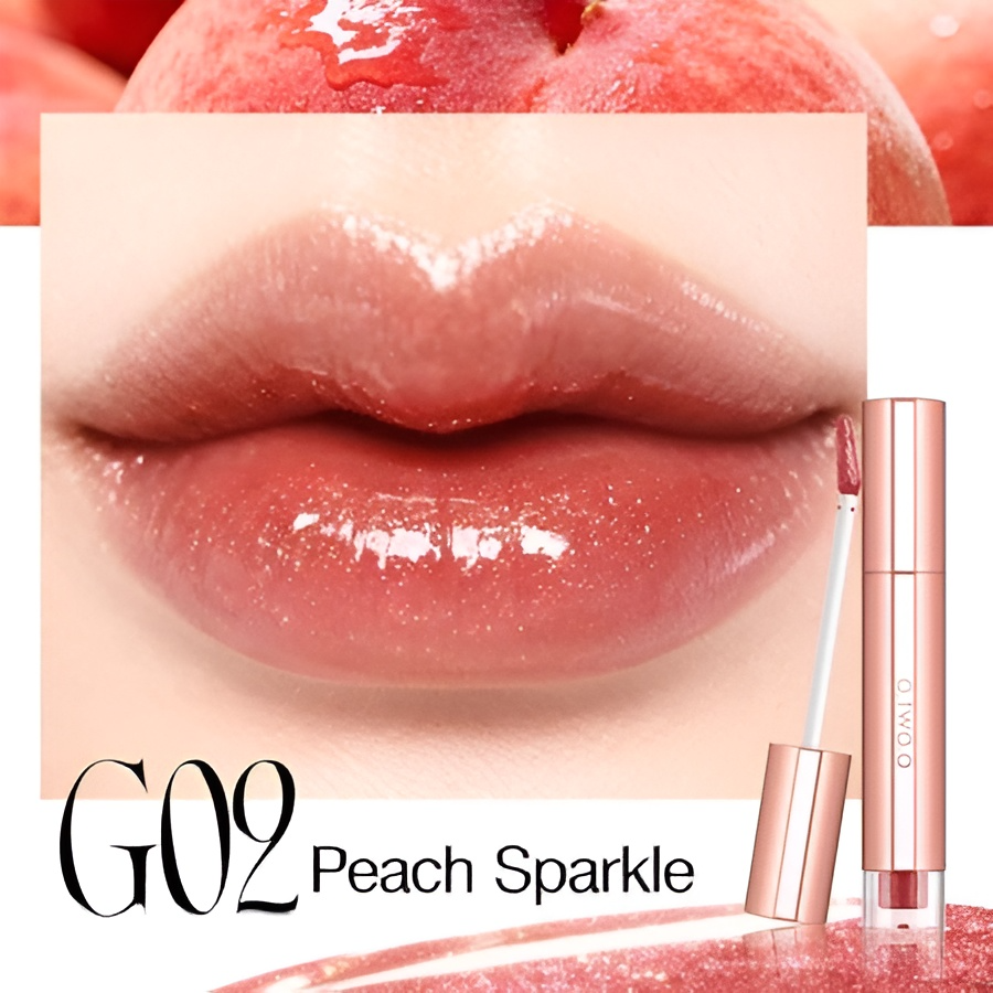 O.Two.O Watery Lasting Glossy Lip Tint Peach Sparkle O.TWO.O
