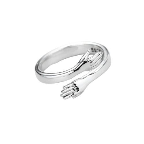 Silver Love Hug Ring Silver