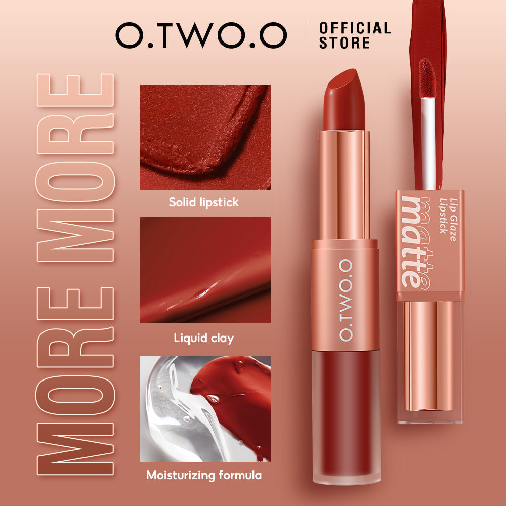 O.TWO.O 2 in 1 Lipstick Double Head Lipstick and Lip Mud - 6.5g O.TWO.O
