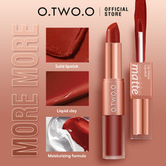 O.TWO.O 2 in 1 Lipstick Double Head Lipstick and Lip Mud - 6.5g O.TWO.O