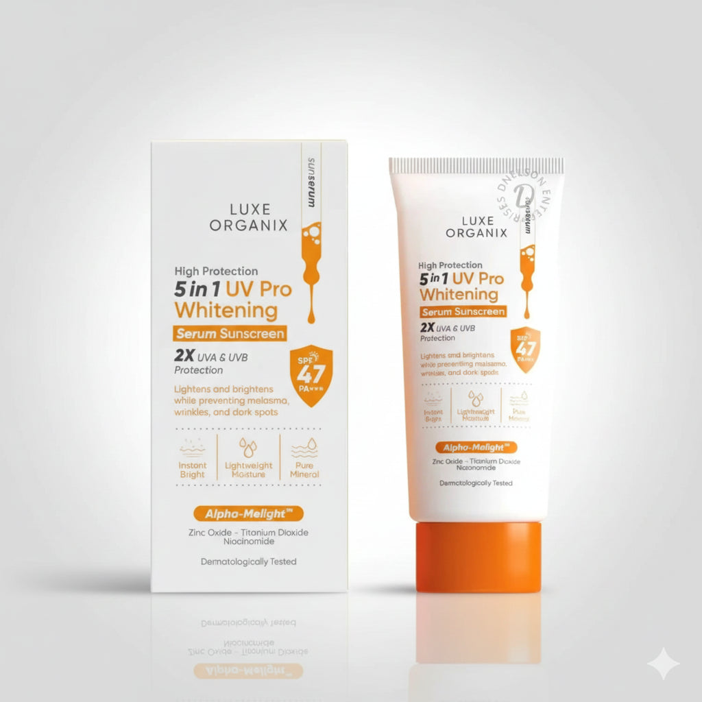 Luxe Organix 5-in-1 Serum Sunscreen – Orange, 40 g Glo Arabia