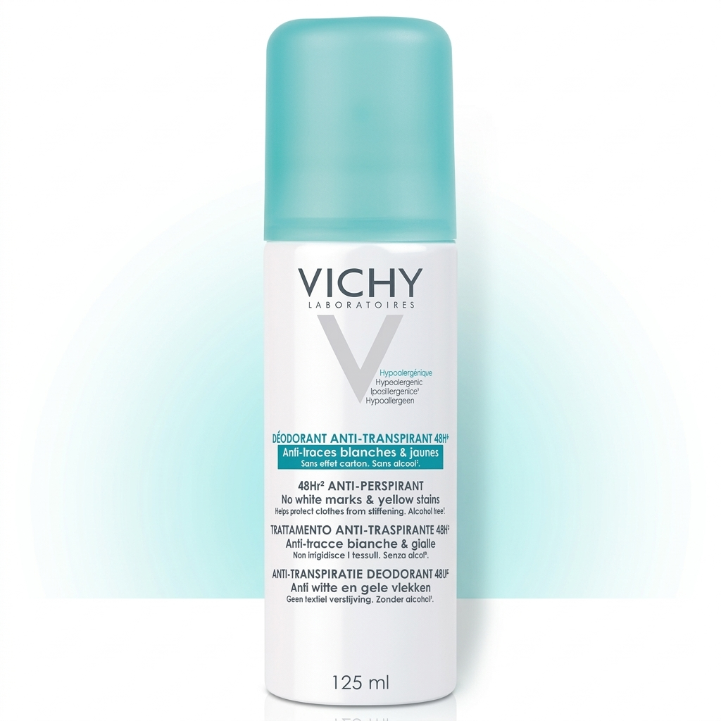 Vichy Deodorant Anti Transpirant 48H Anti-Traces Blanches & Jaunes Spray 125mL Glo Arabia