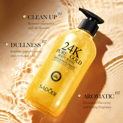 SADOER 24K Pure Gold Body Wash White Hydrate Smooth Cleansing Anti-Aging Firming - 500ml Sadoer