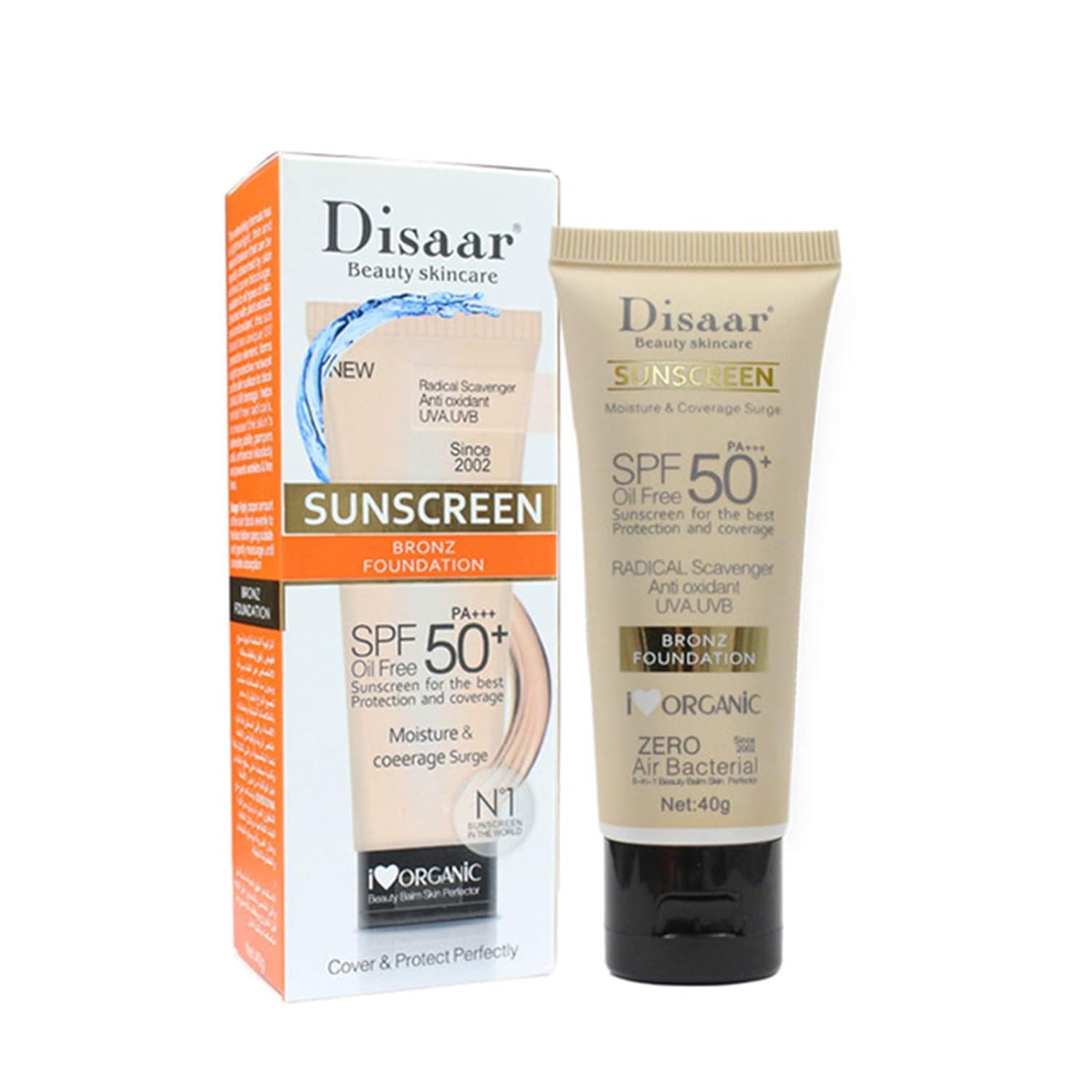 Disaar Sunscreen Bronzface Foundation Spf50+ - 40g Disaar