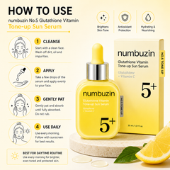 Numbuzin No.5+ Glutathione Vitamin Tone-Up Sun Serum 30ml Numbuzin